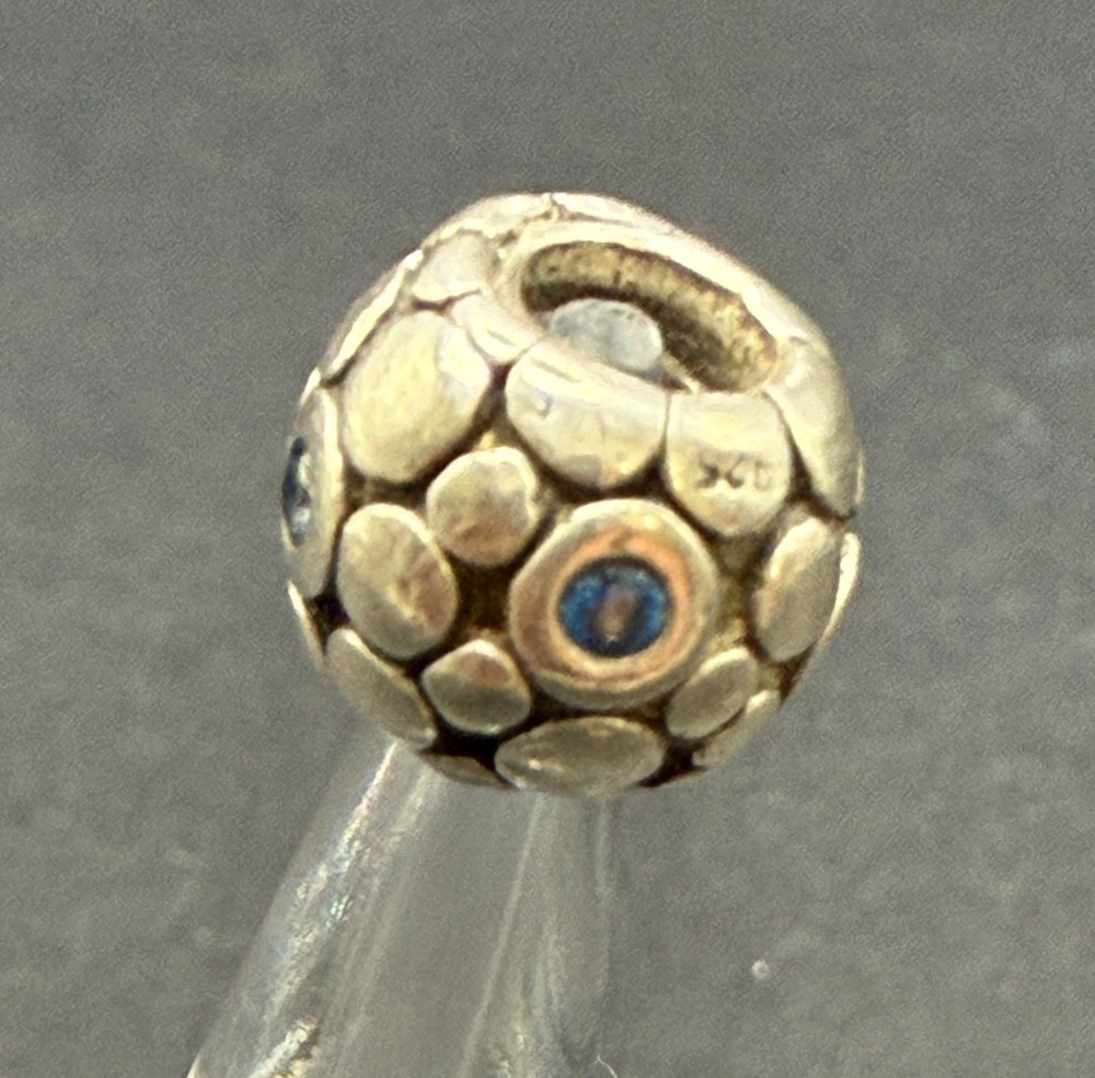 Pandora Moments Blue Bubbles Screw On Charm 925 ALE 790329CZB Sterling Silver
